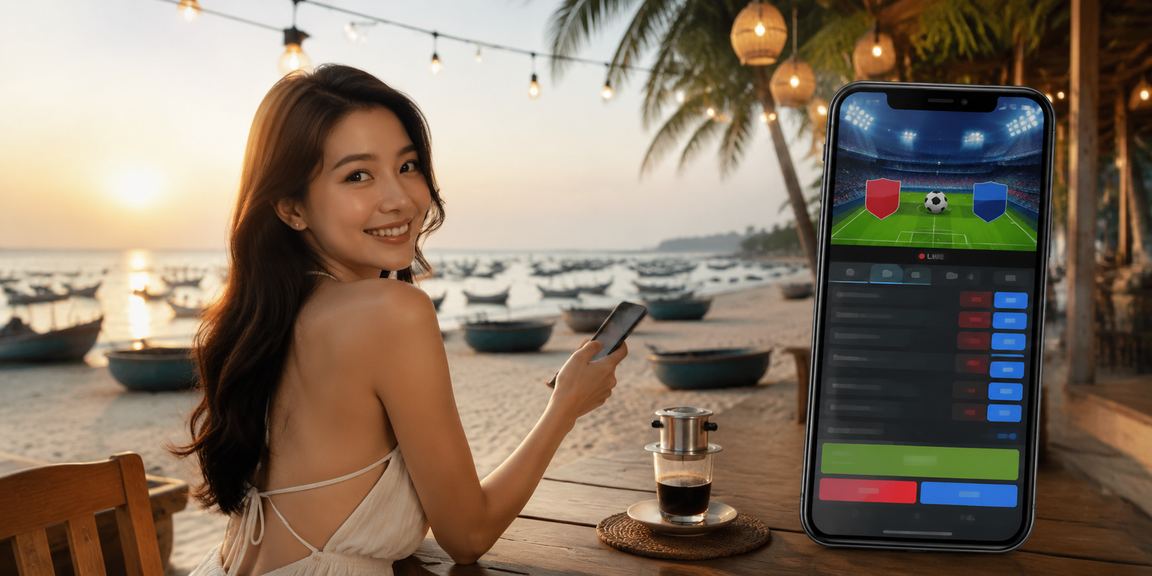 Người chơi sử dụng điện thoại trải nghiệm casino trực tuyến tại Mũi Né